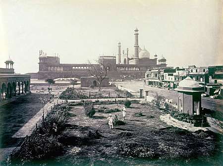 A view of Old Delhi with the Jama Masjid in the background.